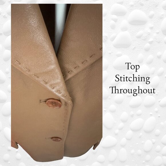 Vintage‑Era JACOB Caramel 100% Leather Jacket – L - NWT - Picture 4 of 10